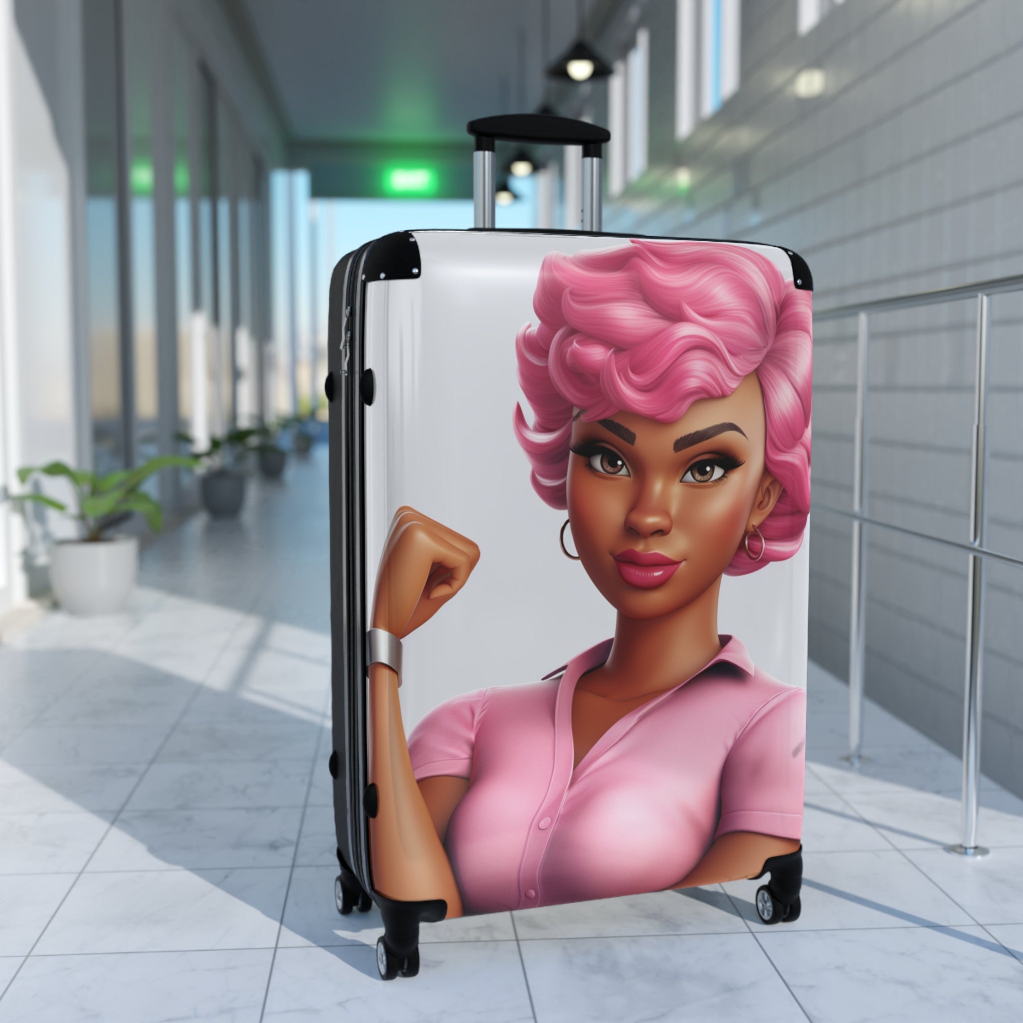 Pretty in Pink & Black Suitcase
